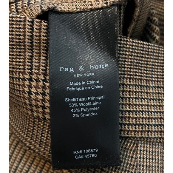Rag & Bone pants Rebecca Glen plaid wool brown size 2 - Picture 6 of 7